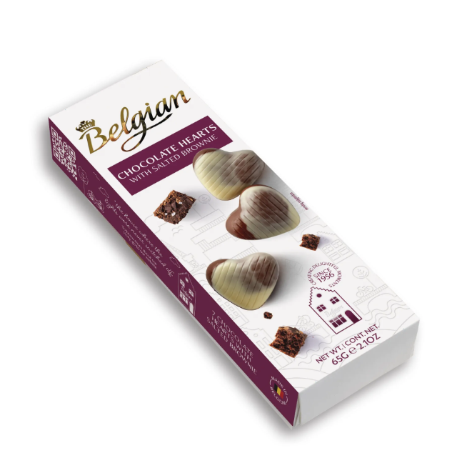 belgian salted brownie hearts